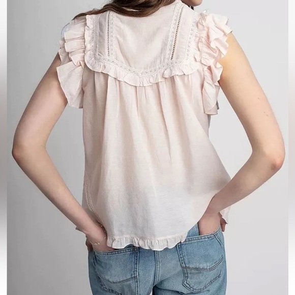 Zadig & Voltaire Ladies Cotton Blend Blouse Top Sleeveless Top size Large - Picture 2 of 8